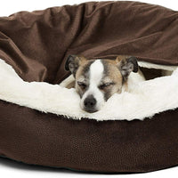 Cama acogedora Best Friends by Sheri, cama de lujo para perros y gatos con cobija, cálida y segura. Brinda apoyo para la cabeza, el cuello y las articulaciones, lavable a máquina, parte inferior resistente al agua - BESTMASCOTA.COM