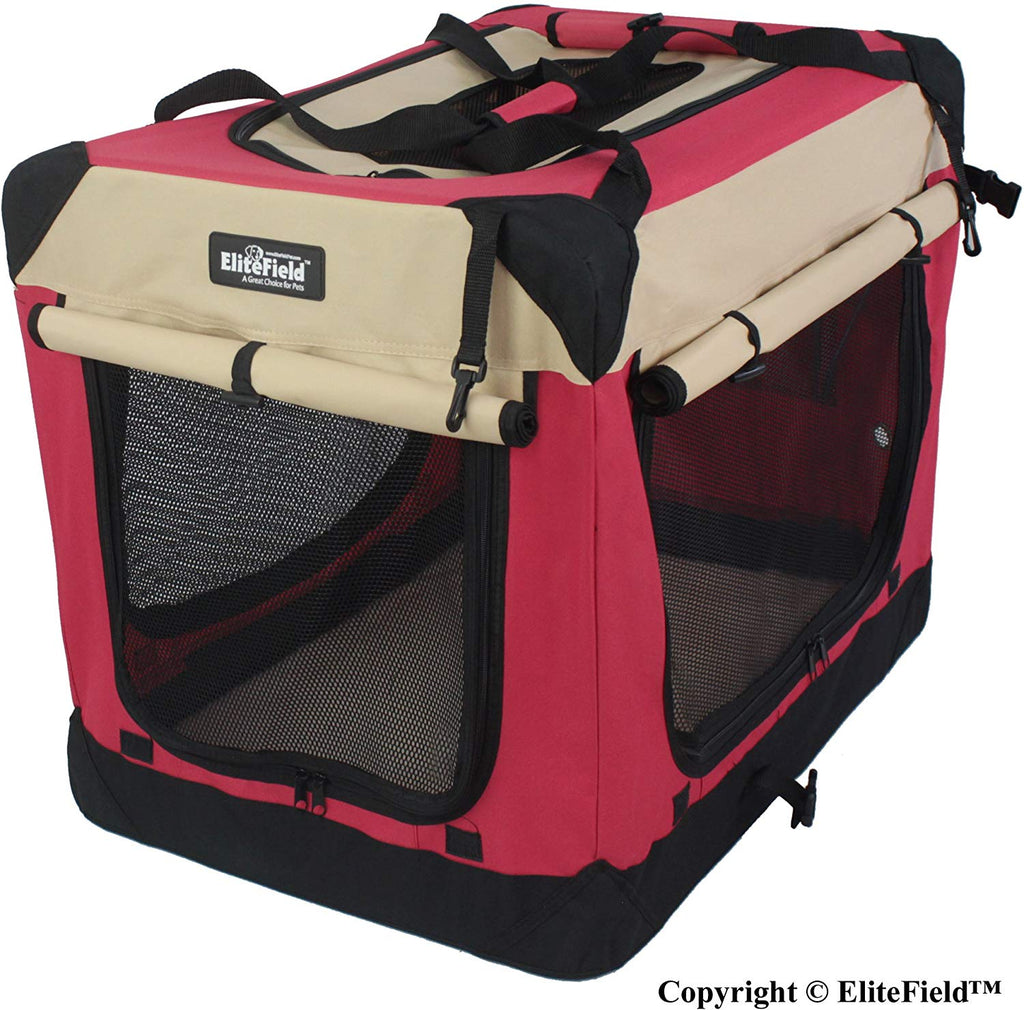 Jaula suave y plegable para perros Elitefield con tres puertas; casa de masocta para el aire libre y ambiente cerrado; múltiples colores y tamaños disponibles. - BESTMASCOTA.COM