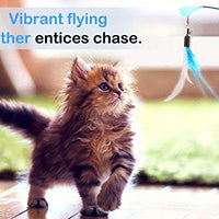 Pawaboo Juguete de plumas para gato, varita interactiva para gato, juguete de pluma voladora con varita extra larga y campana pequeña, juguete divertido para jugar para gatitos o gatos. - BESTMASCOTA.COM