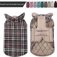 MIGOHI Dog Jackets for Winter Windproof Waterproof Reversible Dog Coat for Cold Weather British Style Plaid Warm Dog Vest for Small Medium Large Dogs - BESTMASCOTA.COM