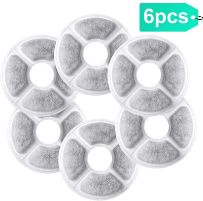 6 Pack Cat Fountain Filters, Replacement Filters for 2L Automatic Pet Fountain Cat Water Fountain Dog Water Dispenser - BESTMASCOTA.COM