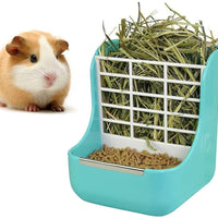 Sxbest - Comedero de heno 2 en 1 para cobayas, conejo, para interior de conejo, conejo, chinchilla, comedero para uso para césped y alimentos - BESTMASCOTA.COM