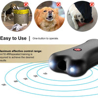 Petacc - Dispositivo antiladrido, ultrasónico para perro para controlar ladridos y caminar al aire libre, rango de control de 16 pies con luz LED - BESTMASCOTA.COM