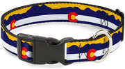BUCKLE-DOWN collar de Clip de plástico – Colorado flags2 repite – 1/2" de ancho – Compatible con cuello de 9 – 15" – grande - BESTMASCOTA.COM