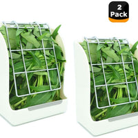 RUBYHOME Hay Feeder/Rack Less Wasted Hay - Ideal for Rabbits/Guinea Pigs/Chinchillas/Hamsters - Keeps Grasses Clean and Fresh (White) (1 Pack/2 Pack) - BESTMASCOTA.COM