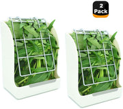 RUBYHOME Hay Feeder/Rack Less Wasted Hay - Ideal for Rabbits/Guinea Pigs/Chinchillas/Hamsters - Keeps Grasses Clean and Fresh (White) (1 Pack/2 Pack) - BESTMASCOTA.COM