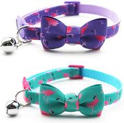 Collar de gato azuza con campana, ajustable para gato con pajarita, collares de seguridad para gatos, paquete de 2 - BESTMASCOTA.COM