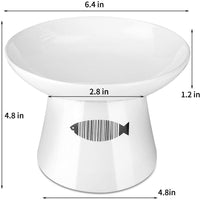 Yangbaga - Cuenco de agua y comida para gatos mayores grandes, antideslizante, 4.8 x 6.4 pulgadas, cuencos de cerámica premium con soporte, resistente y anticaídas - BESTMASCOTA.COM