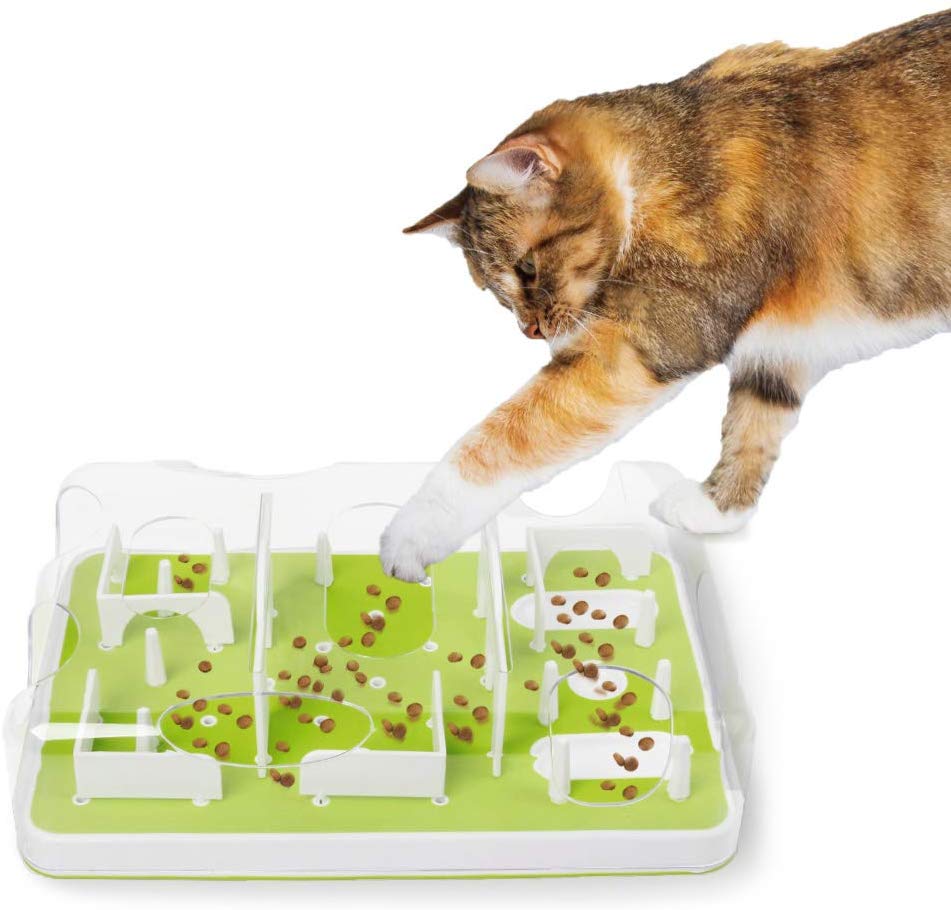 All for Paws Juguete interactivo para gatos con forma de puzle, dispensador de alimentos para gatos - BESTMASCOTA.COM