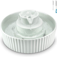 Cat Water Fountain Porcelain, Cupcake Pet Fountain for Cat and Dog, Scratch Resistant Cat Water Dispenser, Easy to Clean Ultra Quiet, Cleaning brushes, Classic Design, Stronger than Ceramic Fountain - BESTMASCOTA.COM