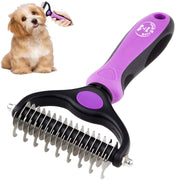 Bencmate Herramienta de peine desengrasante para perros, gatos, mascotas, rastrillo con doble cara, elimina suavemente los nudos de la capa inferior - BESTMASCOTA.COM