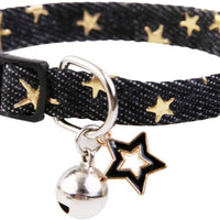 Collar con colgante de estrella para gato con campana, collares negros para perros pequeños - BESTMASCOTA.COM