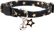 Collar con colgante de estrella para gato con campana, collares negros para perros pequeños - BESTMASCOTA.COM