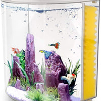 Freesea tanque de peces Betta de 1,4 galones con luz LED y bomba de filtro - BESTMASCOTA.COM