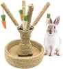 Hamiledyi Conejo de juguete para masticar, ratán, hierba, rascador, árbol de escalada, árbol de diversión, zanahoria, juguetes para animales pequeños - BESTMASCOTA.COM