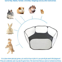 Amakunft C&C - Tienda de campaña para animales pequeños, transpirable y transparente, para mascotas, para exteriores e interiores, valla de ejercicio portátil para perritos de Guinea, conejos, hámster, chinchillas y erizos, Negro - BESTMASCOTA.COM