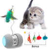 MalsiPree Robotic Juguete interactivo para gato, juguete automático de plumas/pelotas para gatitos/gatos, recargable por USB, batería de gran capacidad, todos los pisos/alfombras disponibles, 4 plumas de bonificación - BESTMASCOTA.COM