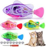 APORO Juguetes de peces robóticos para gato/perro, peces de natación automáticos con luz LED, juguete interactivo para estimular los instintos de tu mascota cazador, juguete de plástico para nadar con niños - BESTMASCOTA.COM