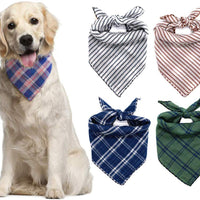 WanKoo Bandanas para perro, paquete de 5, reversible, a cuadros, para perros, bufanda, pañuelo lavable triángulo para perros pequeños, medianos y grandes - BESTMASCOTA.COM