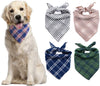 WanKoo Bandanas para perro, paquete de 5, reversible, a cuadros, para perros, bufanda, pañuelo lavable triángulo para perros pequeños, medianos y grandes - BESTMASCOTA.COM