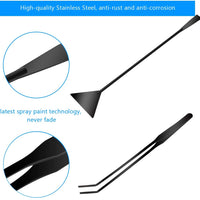 Liveek - Kit de herramientas para acuario acuario, 4 en 1, antióxido, herramienta acuática para acuascaping, acero inoxidable, pinzas negras, espátula para acuario, tanque de peces, herramientas acuáticas, juego de herramientas para acuario, color negro - BESTMASCOTA.COM