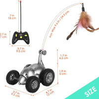 Juguete de plumas de gato SlowTon, forma de ratón, movimiento interactivo, automático, rata robótica, sonido, para gatitos, estimulación de instintos de caza de gatos, regalos divertidos para mascotas (no incluye batería) - BESTMASCOTA.COM