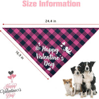 PUPTECK Valentine's Day Dog Bandana - 2 Pack Sweet Plaid Triangle Bibs Scarf Accessories for Dogs Cats Pets, I Love My Human, Happy Valentine's Day, Super Soft Scarf, Red and Pink - BESTMASCOTA.COM