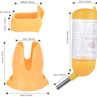 lpet estación de hámster alimentador automático de agua Bebedero Botella dispensadora 80 ml Alimentos Tazón mascota contenedor para animales pequeños (Rosa) - BESTMASCOTA.COM