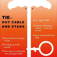 Perro corbata Fuera Cable y Estaca 30 ft al aire última intervensión, Patio y Camping, para pequeñas y medianas perros hasta 60 libras, 16" Juego, 30 ft Cable - BESTMASCOTA.COM