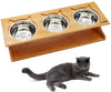 Petsoigné - Mesa de comedor para mascotas con soporte elevado de madera para mascotas, cuencos elevados con soporte oblicuo para comer más cómodamente para gatos, perros, gatitos y cachorros - BESTMASCOTA.COM