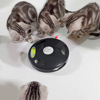 Juguete para gato robótico interactivo PetDroid, juguete para colgar eléctrico oculto con movimiento para gato y ratón, segunda generación (negro) (cola de ratón blanco) - BESTMASCOTA.COM