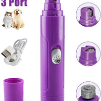 Molinillo de uñas Rull para perros, con bajo ruido eléctrico para mascotas, cortadora de uñas sin dolor, herramienta de aseo para perros, gatos, animales pequeños, molinillo de uñas recargable - BESTMASCOTA.COM