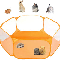 Amakunft C&C - Tienda de campaña para animales pequeños, transpirable y transparente, parque de juegos para mascotas, valla para ejercicio al aire libre/interior, valla para jardín portátil para cobayas, conejos, hámster, chinchchillas y erizos - BESTMASCOTA.COM