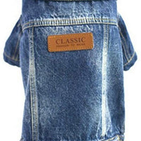 joopet mascota perro ropa gato Blue Jean Denim Ropa Cachorro Coat chamarra Botón Frontal Outfit - BESTMASCOTA.COM