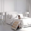 Flexzion Escaleras plegables para perro y gato, portátil, de plástico, Para camas altas, de interior y exterior, Fácil de guardar y decorativo, Beige - BESTMASCOTA.COM