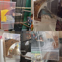 Mrli Pet - Comedero automático integrado para pájaros sin ensuciar, con jaula de perca, accesorios para Budgerigar, Canario, Cockatiel, Finch, Parakeet, Seed Food Container - BESTMASCOTA.COM
