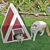 Petsfit - Casa de gato triangular para exteriores con puerta de escape para todos los gatos - BESTMASCOTA.COM