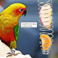 Parrot - Cesta de alimentos de acero inoxidable para pájaros, frutas, verduras, utensilios para pájaros para cacatúas, cacatúas, cacatúas, color gris africano, macaw de Amazon, diseño de pájaros - BESTMASCOTA.COM