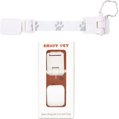 Door Strap for Pets, Cat Doors for Interior Doors, Dog Door for French Doors, Easily Pass for Cat & Keep Dog Out, No More Pet Gate/Cat Door, Kitty Litter Box Dog Proof Adjustable Door Latch - BESTMASCOTA.COM