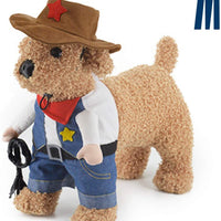 Disfraz de vaquero para perros y gatos Mikayoo, con sombrero, divertido disfraz, ideal para halloween, navidad, fiestas, o eventos - BESTMASCOTA.COM