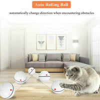 Pakoo Juguete interactivo para gato, juguete de gatito con ruedas automático, bola de movimiento recargable por USB, luz LED giratoria con función de temporizador, el mejor regalo para tu gatito - BESTMASCOTA.COM