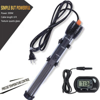Calentador de acuario sumergible Orlushy, 100 W, 150 W, 200 W, 300 W, calentador de tahk de pescado con termostato de botón de ajuste 2 ventosas y termómetro gratuito apto para agua salada marina y agua dulce - BESTMASCOTA.COM