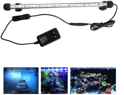 Luz LED de acuario, 15 pulgadas de pecera de color blanco de luz submarina sumergible cristal luces - BESTMASCOTA.COM