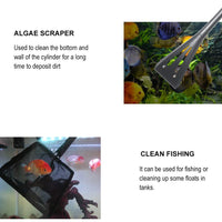 boxtech Fish Tank Clean 5 in 1 Tool Kit, Aluminum Magnesium Alloy Scraper Cleaner, Fishing Net Water Grass Clip Brush Sand Rake Stainless Steel Blade Suit for 10-120 Gal Fish Tank - BESTMASCOTA.COM