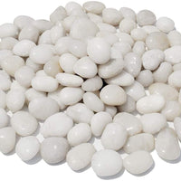 M--saltar 2 libras 1" – 2" grava tamaño natural piedras decorativas blanco pulido guijarros uso en cristalería, como jarrones, acuarios y terrarios para mejorar la apariencia - BESTMASCOTA.COM
