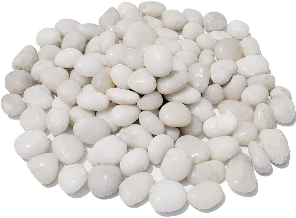 M--saltar 2 libras 1" – 2" grava tamaño natural piedras decorativas blanco pulido guijarros uso en cristalería, como jarrones, acuarios y terrarios para mejorar la apariencia - BESTMASCOTA.COM