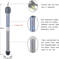 HITOP 50W 100W 300W calentador de acuario ajustable, calentador de tanque de peces sumergible termostato con termómetro - BESTMASCOTA.COM