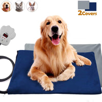 Popsky - Almohadillas de calentamiento para mascotas para perros y gatos, alfombrilla eléctrica de calentamiento para mascotas con cable resistente a las masticaciones y cubierta suave extraíble, ajuste de temperatura de 7 niveles ajustable para mascotas, - BESTMASCOTA.COM