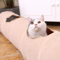 Pawz Road Cat Túnel Pet perro de juguete Tubo crinkly suena un montón de diversión Peeping 2 agujeros 47" 10" - BESTMASCOTA.COM