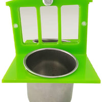 PIVBY - Juguete de espejo para pájaros con comedero de acero inoxidable para comida de loro y aves acuáticas - BESTMASCOTA.COM